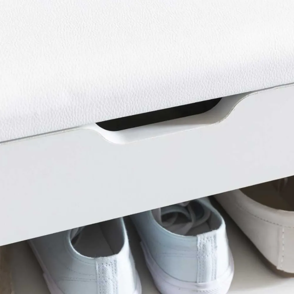 Wohnen Weiße Flur Bank mit Schuhregal Guaran & Stauraum