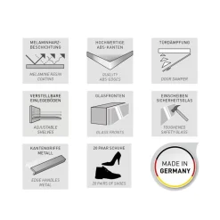 Wohnen Diele Komplett*Weiße Flureinrichtung mit Glasbeschichtung - Kofi (fünfteilig)