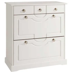 Wohnen Garderoben|Garderoben*Weiße Flurmöbel im Landhausstil - Vesrav (dreiteilig)