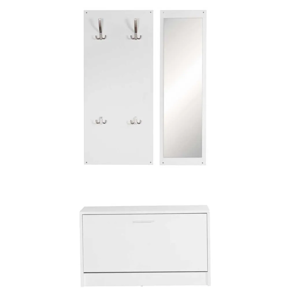 Wohnen Weiße Garderobenmöbel Set - Mats (dreiteilig)