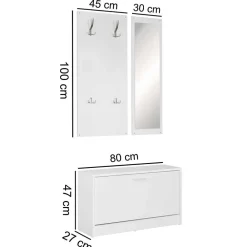 Wohnen Weiße Garderobenmöbel Set - Mats (dreiteilig)