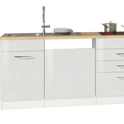 Wohnen Weiße Küche ohne Geräte - Cuneo III (achtteilig)