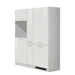 Wohnen Küche Komplett|Küchenzeilen*Weiße Küchenzeile ohne Elektrogeräte - Cuneo (neunteilig)