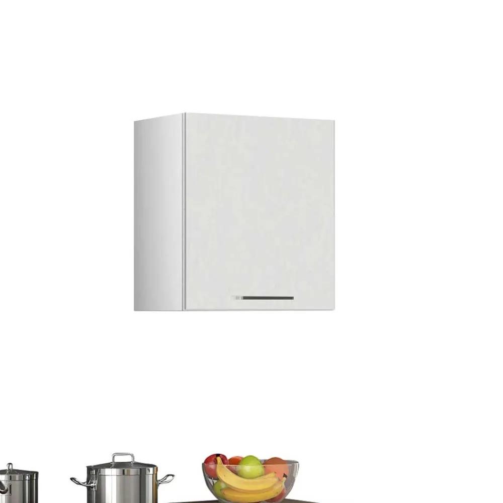 Wohnen Küche Komplett|Küchenzeilen*Weiße Küchenzeile ohne Elektrogeräte - Cuneo (neunteilig)