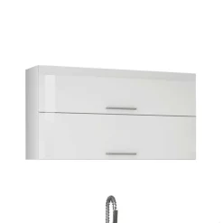 Wohnen Küche Komplett|Küchenzeilen*Weiße Küchenzeile ohne Elektrogeräte - Cuneo (neunteilig)