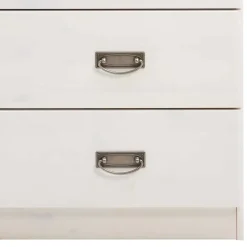 Wohnen Skandinavische Möbel|Flurkommoden*Weiße Kiefernholz Kommode mit Metallgriffen - Satumare