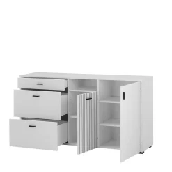 Wohnen Weiße Möbel|Sideboards & Kommoden*Weiße Kombi-Kommode mit 1,50 m Breite - Dualkos