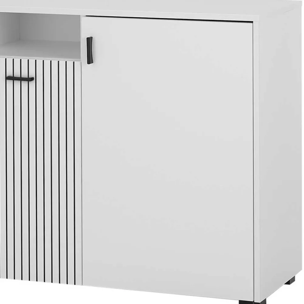 Wohnen Weiße Möbel|Sideboards & Kommoden*Weiße Kombi-Kommode mit 1,50 m Breite - Dualkos