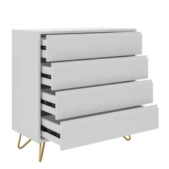 Wohnen Küchenschränke|Flurkommoden*Weiße Kommode mit niedrigen Haarnadel Beinen - Vair