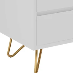 Wohnen Küchenschränke|Flurkommoden*Weiße Kommode mit niedrigen Haarnadel Beinen - Vair