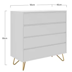 Wohnen Küchenschränke|Flurkommoden*Weiße Kommode mit niedrigen Haarnadel Beinen - Vair