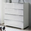 Wohnen Weiße Kommode mit vier Schubladen - Rocca