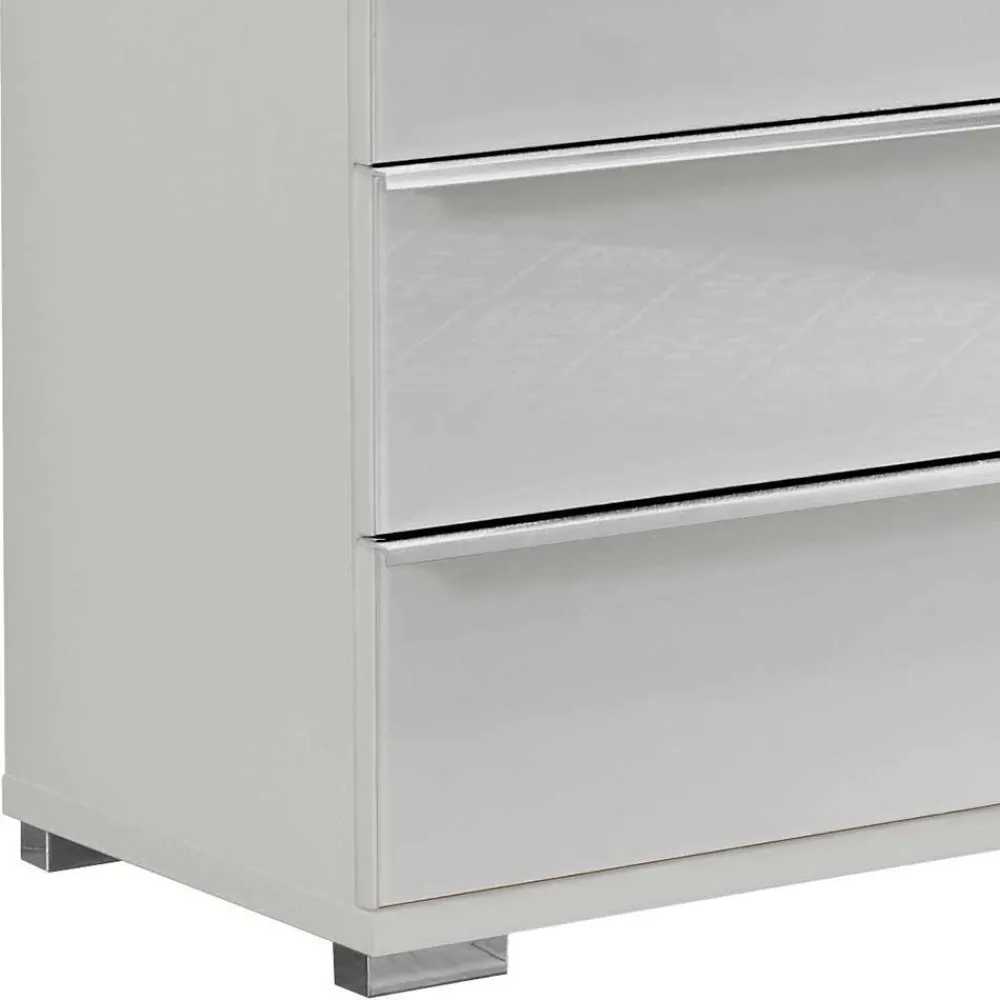 Wohnen Weiße Kommode mit vier Schubladen - Rocca