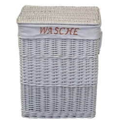 Wohnen Rattanmöbel*Weiße Landhaus Wäschetruhe aus Weide Geflecht - Alberello