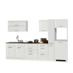 Wohnen Weiße Leerblock Küche 320cm - Cuneo (achtteilig)