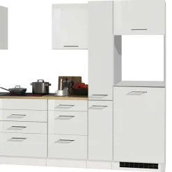 Wohnen Weiße Leerblock Küche 320cm - Cuneo (achtteilig)