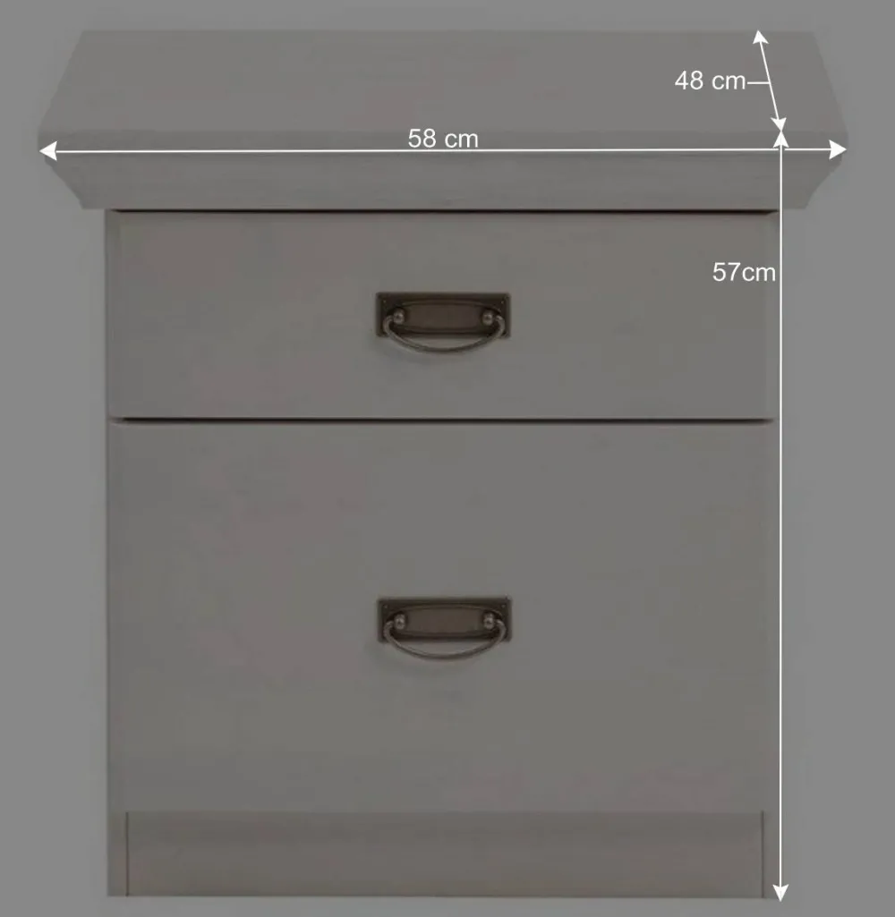 Wohnen Landhausmöbel|Kommoden*Weiße Nachtkommode 58 cm breit - Satumare