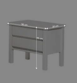 Wohnen Nachttische*Weiße Nachtkommode mit 2 Schubladen Vanilla aus Buche massiv