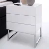 Wohnen Sideboards & Kommoden|Sideboards & Kommoden*Weiße Nachtkommode mit Bügelgestell Chrom Munarula 50x60x40 cm