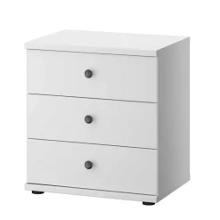 Wohnen Landhausmöbel|Kommoden*Weiße Nachtkommode mit drei Schubladen - Flinn