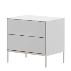Wohnen Weiße Nachtkommode mit zwei Schubladen - Dresconio
