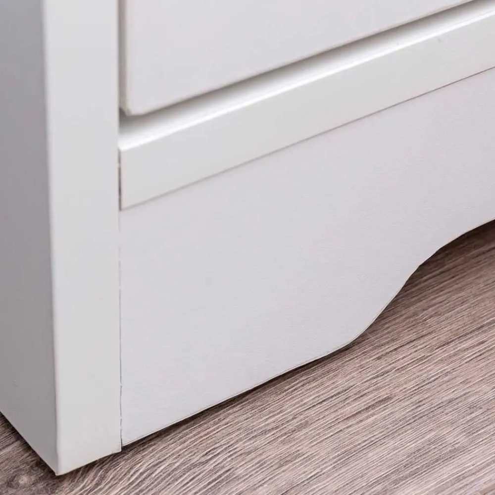 Wohnen Weiße Nachtkonsole mit Schublade und Fach - Hank