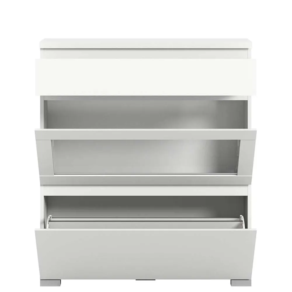 Wohnen Schuhschränke*Weiße Schuhkommode mit Schublade & Schuhklappe - Dany