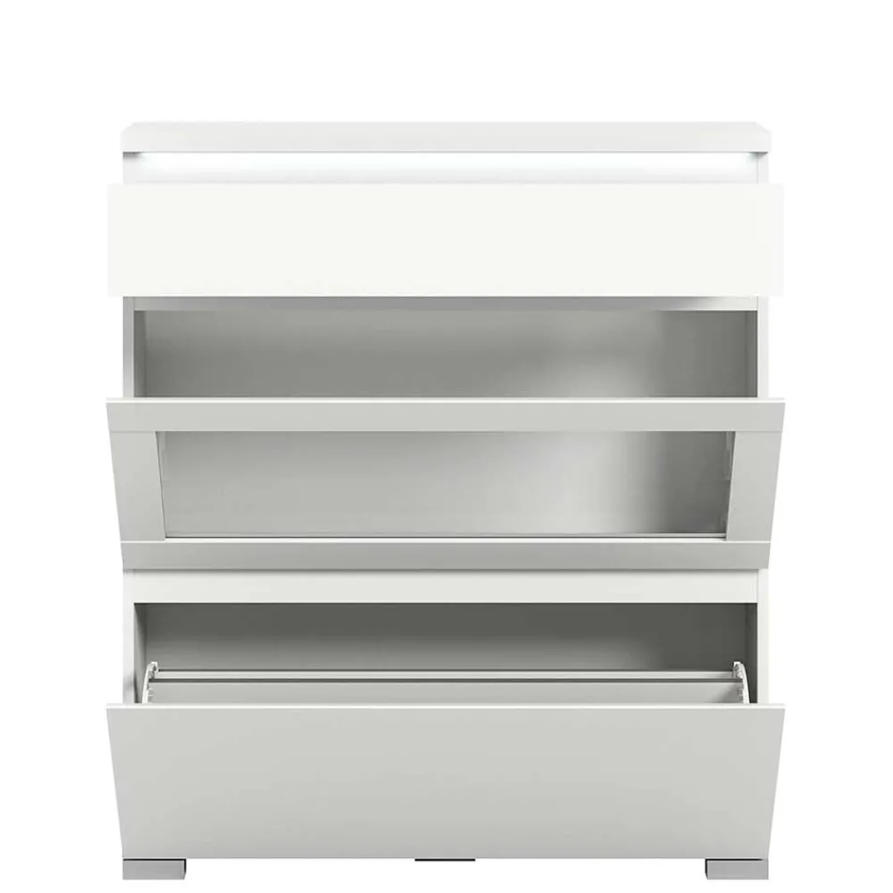 Wohnen Schuhschränke*Weiße Schuhkommode mit Schublade & Schuhklappe - Dany