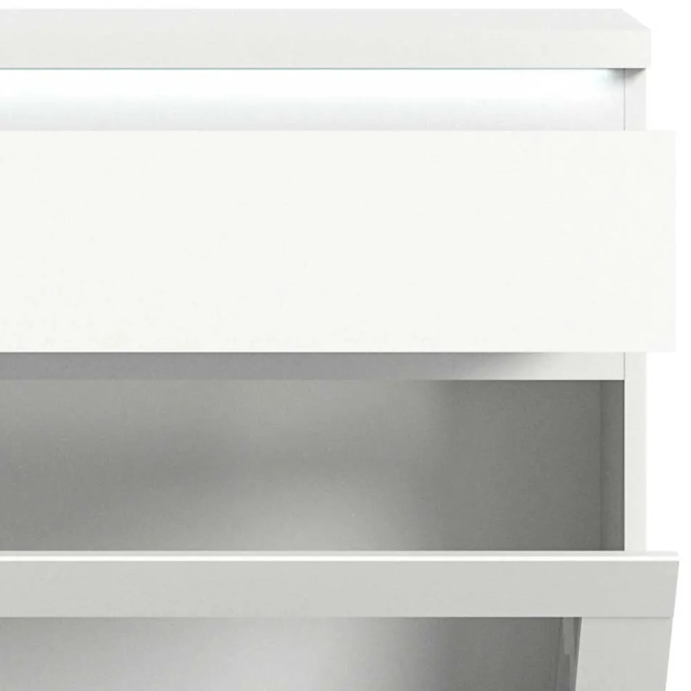 Wohnen Schuhschränke*Weiße Schuhkommode mit Schublade & Schuhklappe - Dany