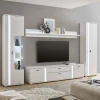 Wohnen Weiße TV Anbauwand Möbelset - Tirol (vierteilig)