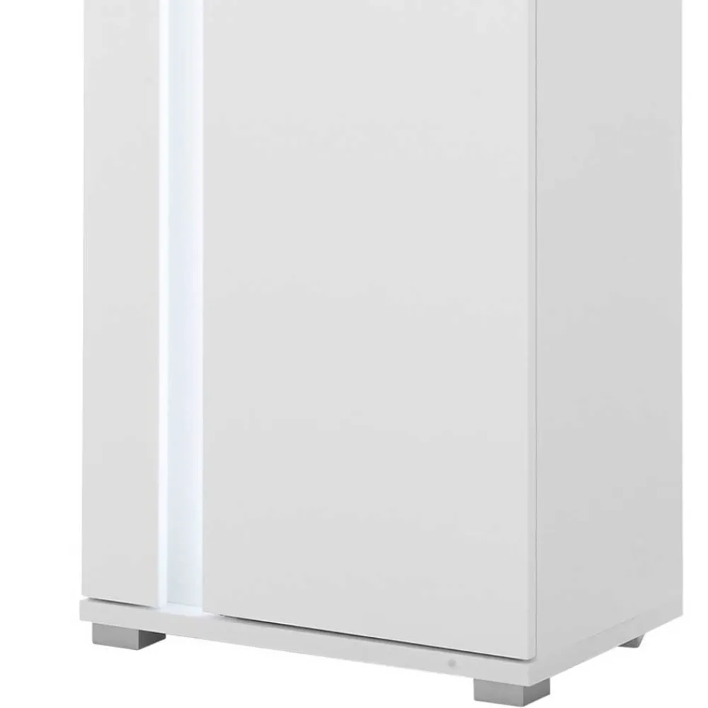 Wohnen Weiße TV Anbauwand Möbelset - Tirol (vierteilig)