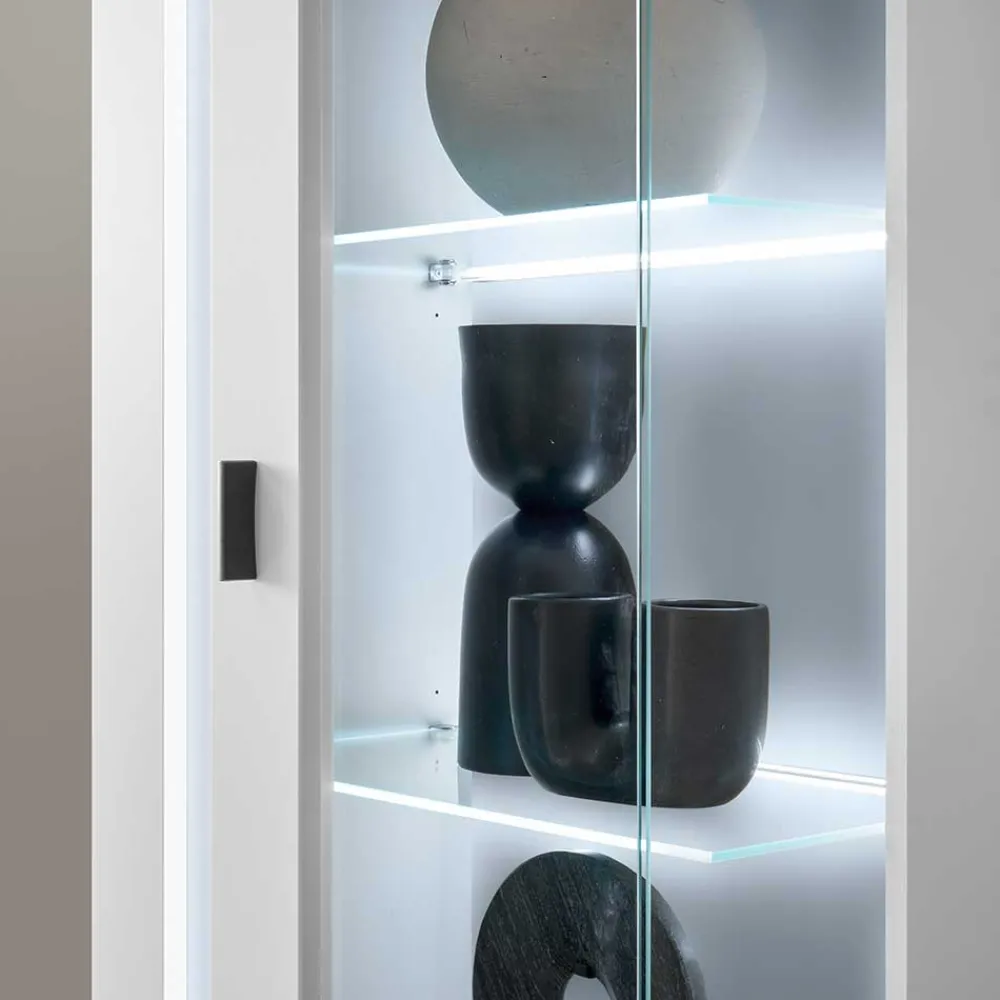 Wohnen Weiße TV Anbauwand Möbelset - Tirol (vierteilig)