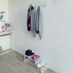 Wohnen Weiße Wandgarderobe & Schuhbank - Torosma I (zweiteilig)