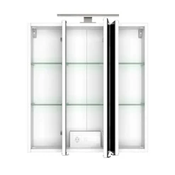 Wohnen Weiße Möbel|Glasmöbel*Weiße Waschkonsole & Spiegelschrank - Livendas (zweiteilig)