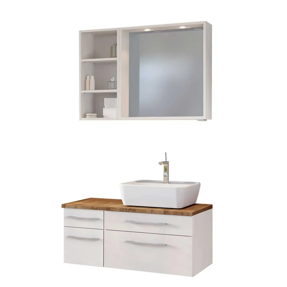 Wohnen Weiße Waschtisch Möbel komplett - Enwicos (dreiteilig)