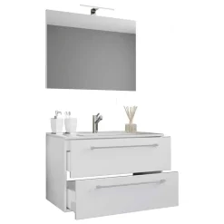 Wohnen Weiße Waschtischkonsole & Spiegel - Ipsum (zweiteilig)
