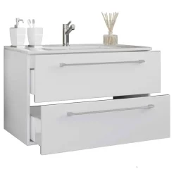 Wohnen Weiße Waschtischkonsole & Spiegel - Ipsum (zweiteilig)