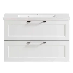 Wohnen Badschränke*Weiße Waschtischkonsole mit Einlassbecken - Gyatso