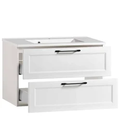 Wohnen Badschränke*Weiße Waschtischkonsole mit Einlassbecken - Gyatso