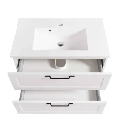 Wohnen Badschränke*Weiße Waschtischkonsole mit Einlassbecken - Gyatso