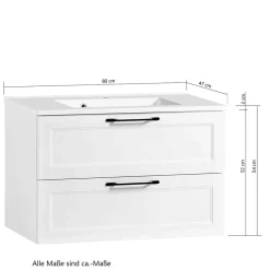 Wohnen Badschränke*Weiße Waschtischkonsole mit Einlassbecken - Gyatso