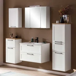 Wohnen Badschränke*Weiße Waschtischkonsole mit Einlassbecken - Gyatso