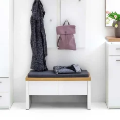 Wohnen Weiße Wohnraum Bank mit Schubladen - Nusenia