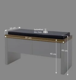 Wohnen Weiße Wohnraum Bank mit Schubladen - Nusenia