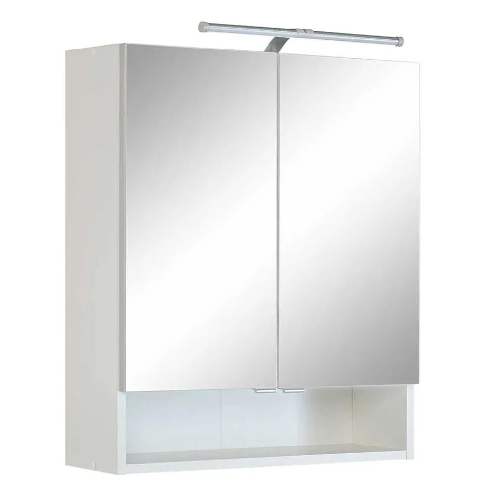 Wohnen Bad-Spiegelschränke*Weißer Bad Spiegelschrank mit Regalfach - Skiranov