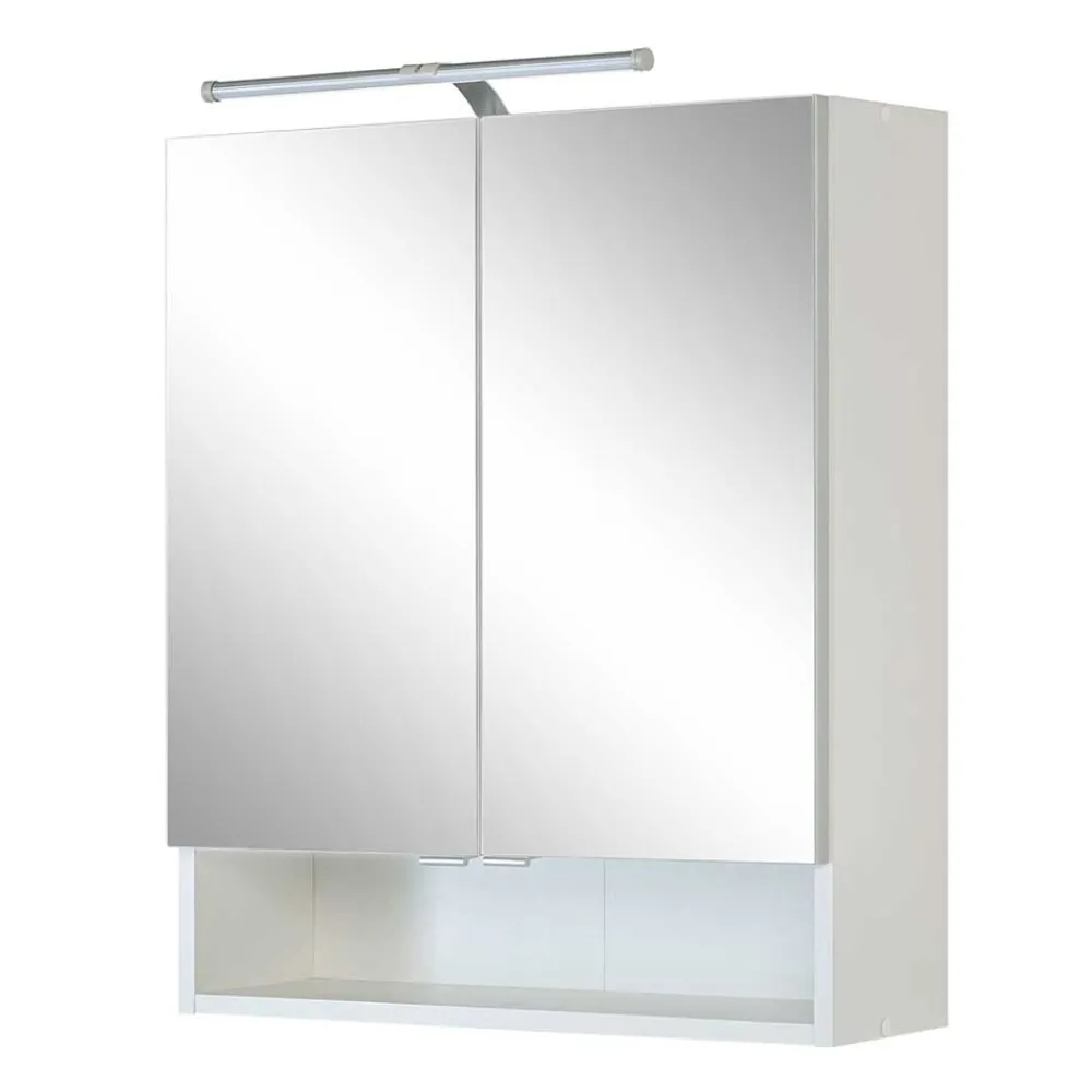 Wohnen Bad-Spiegelschränke*Weißer Bad Spiegelschrank mit Regalfach - Skiranov