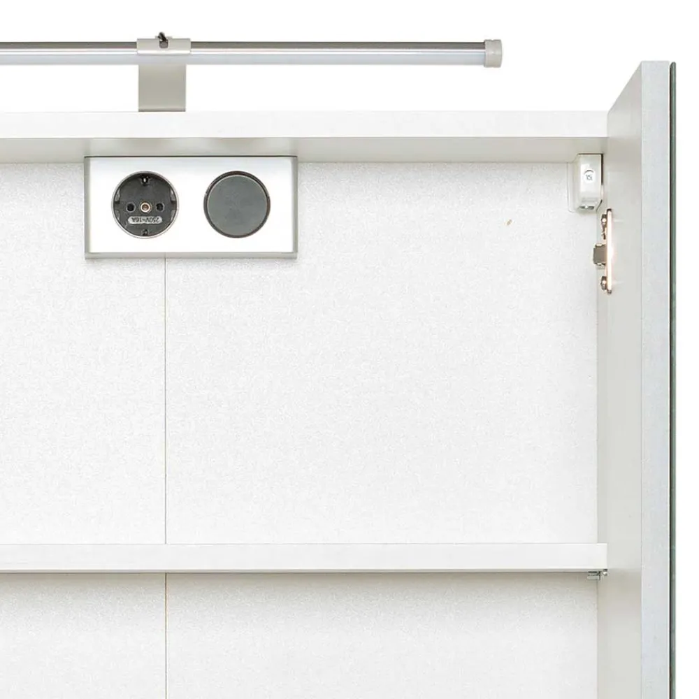 Wohnen Bad-Spiegelschränke*Weißer Bad Spiegelschrank mit Regalfach - Skiranov