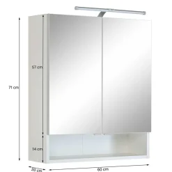 Wohnen Bad-Spiegelschränke*Weißer Bad Spiegelschrank mit Regalfach - Skiranov