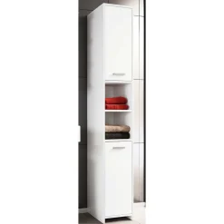 Wohnen Badschränke*Weißer Badezimmer Hochschrank 2-türig - Gransov