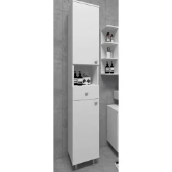 Wohnen Badschränke*Weißer Badezimmer Hochschrank 30x185x31 cm - Huanga